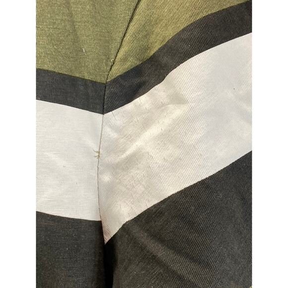 GUESS Men's Olive Green Striped Crewneck Short Sleeve T-Shirt SZ M - Picture 5 of 14